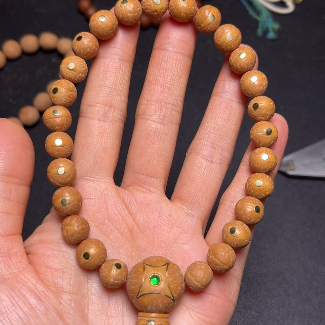 凤眼菩提吊坠10mm精品铜钉手串