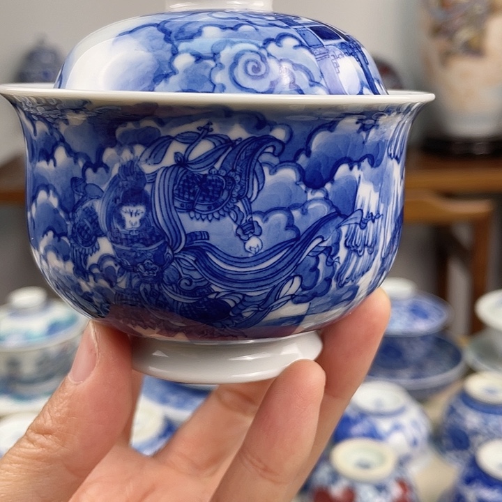 山**风景德镇陶瓷手绘时来运转