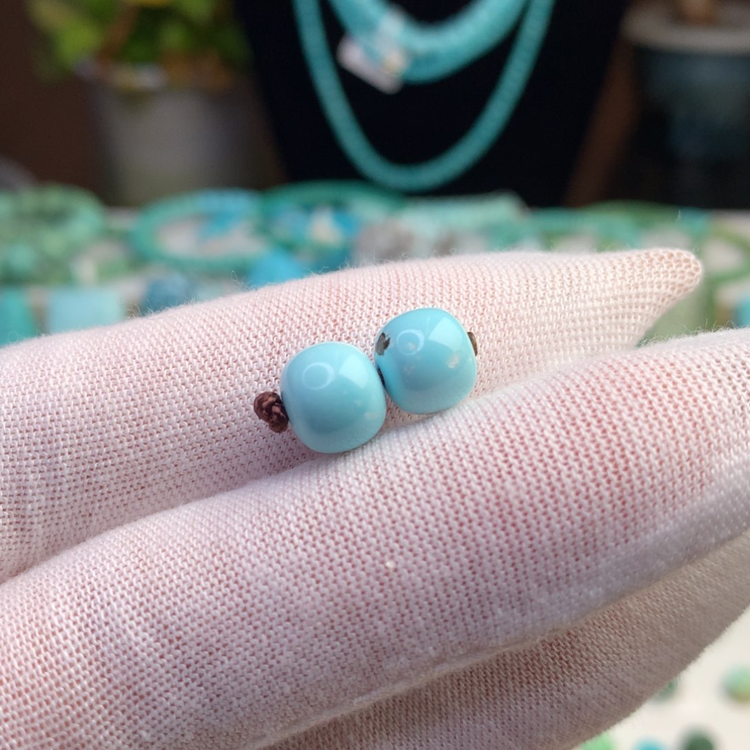 绿松石珠宝奇石未镶嵌8.7毫米