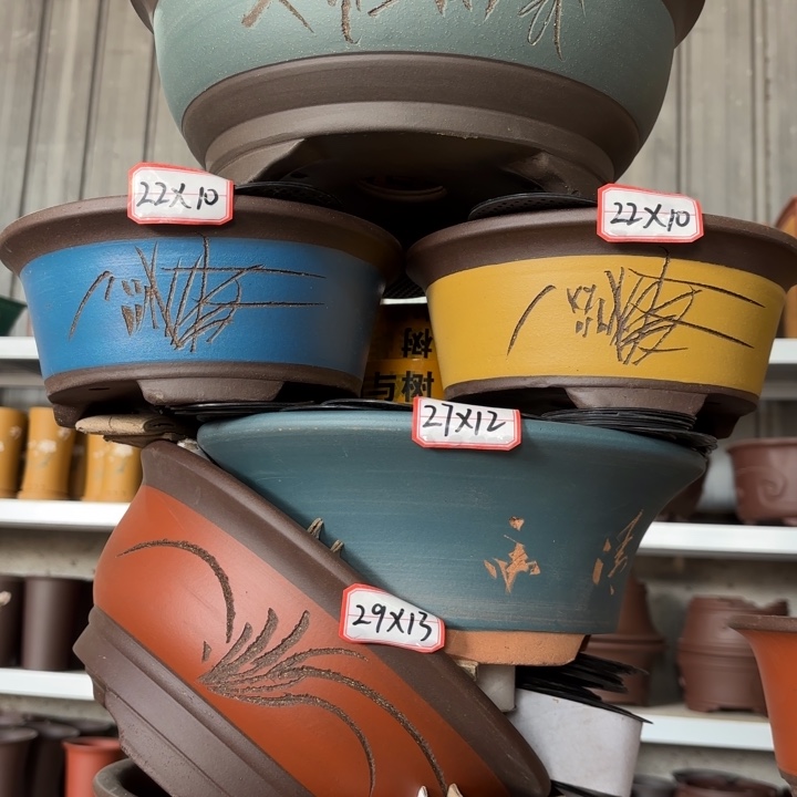 紫砂花盆100-6。            