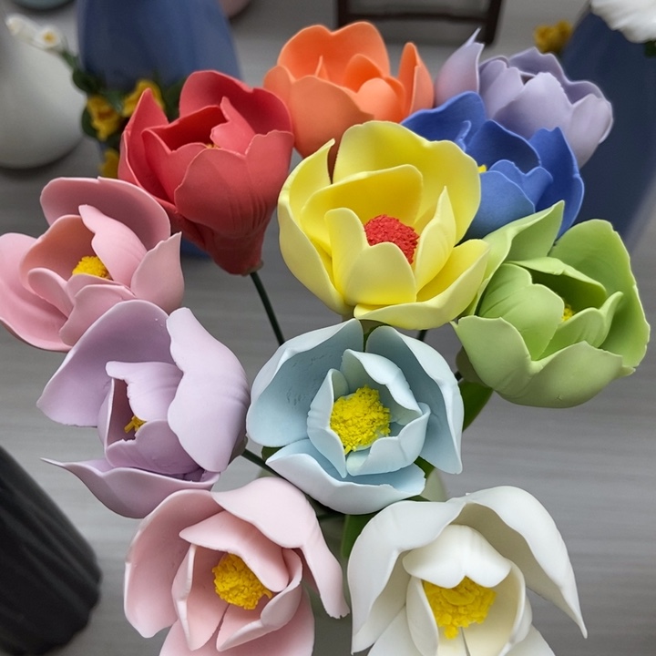 陶瓷手工制作陶瓷花11朵不带叶子