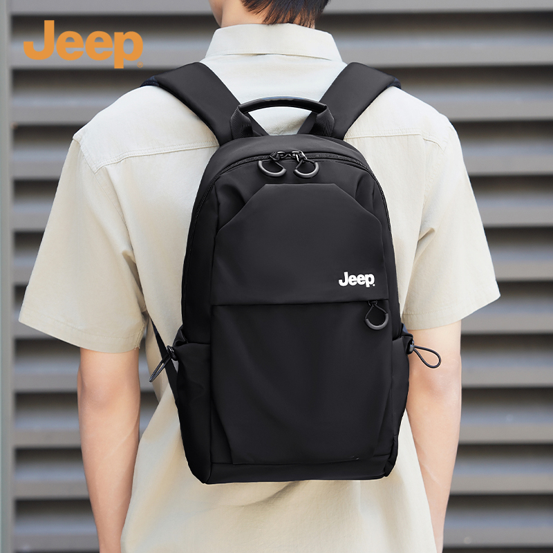 JEEP轻便双肩包男士通勤包小型休闲运动背包随身多功能登山旅游包
