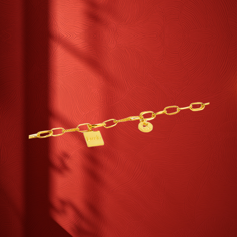 【帆帆黄金】luck星星手链黄金5G足金999零附加精致百搭