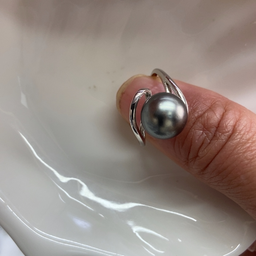 海水珍珠戒指银S925镶嵌