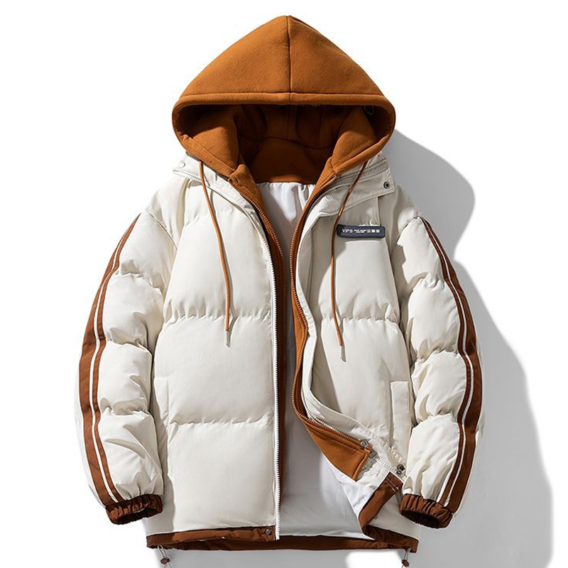 2025冬季假两件新款棉服加厚保暖宽松潮流时尚百搭休闲情侣棉衣