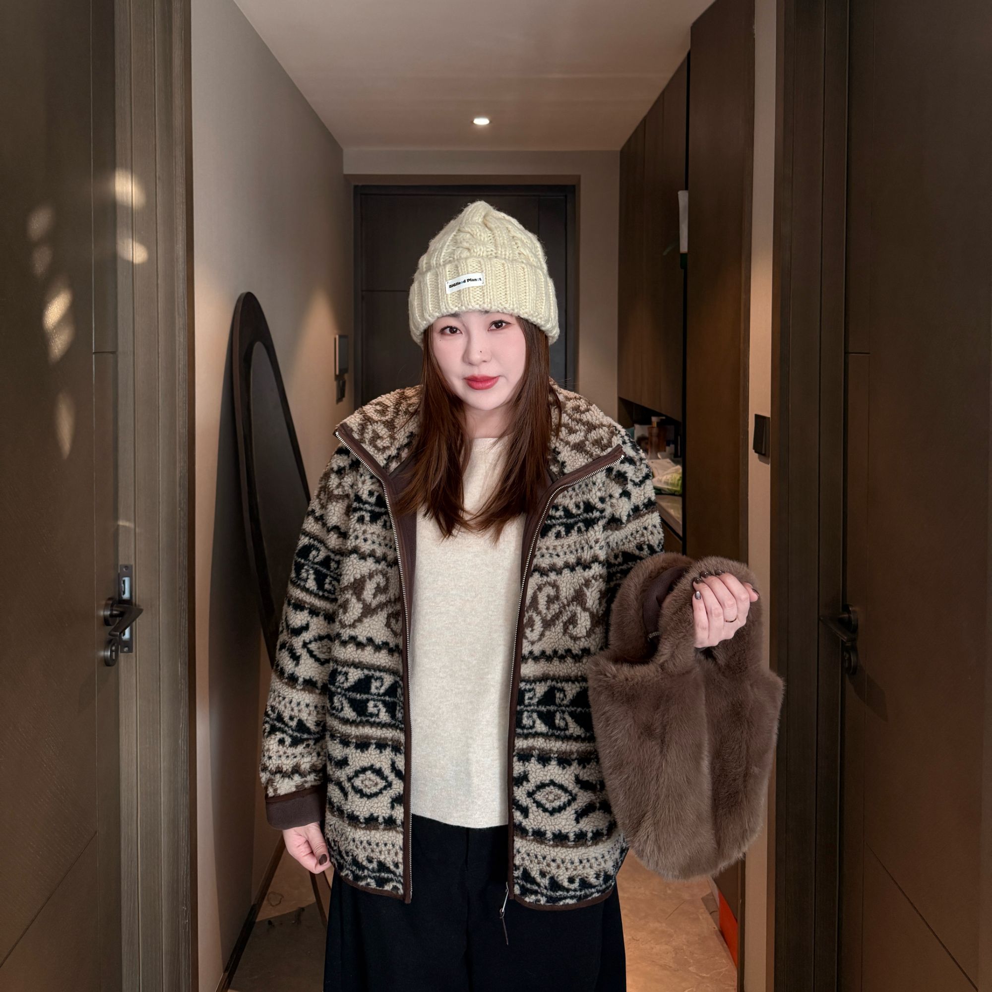 青青·STUDIO〖费尔岛外套〗冬款韩系加绒加厚费尔岛外套QQ25230