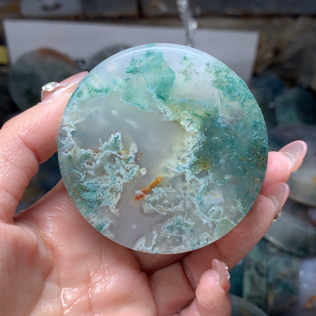 时***见定制玛瑙定制圆牌两个