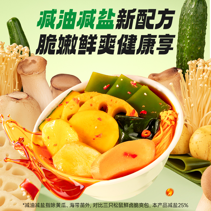 【低脂减盐版】三只松鼠每日时蔬600g素卤蔬菜礼包休闲零食好吃dy