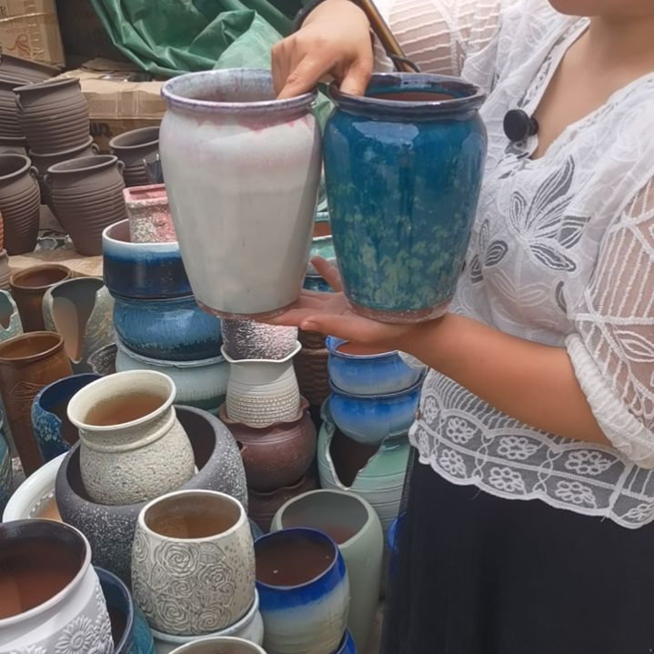 口13高20瑕疵两个盆子