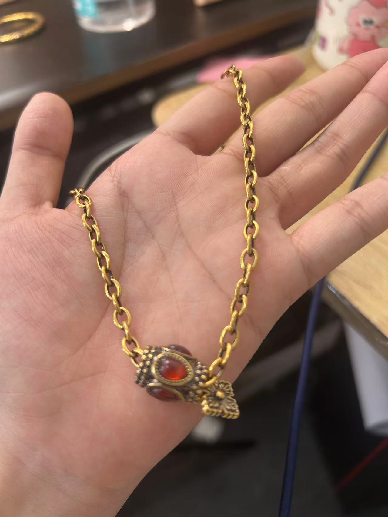 周帝王电黑金黄金时尚卡链潮流男女通戴项链重工经典足金项链合集