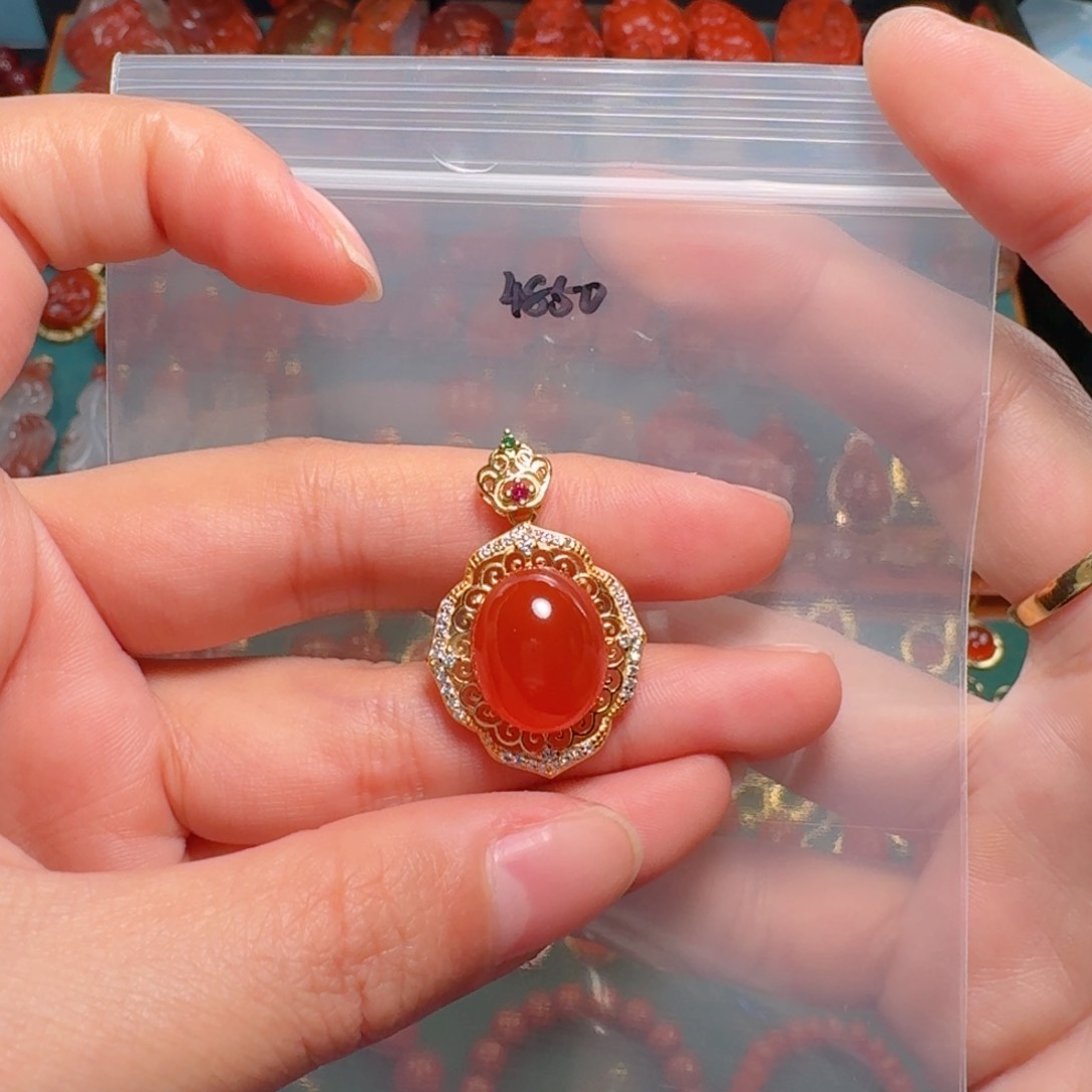 南红玛瑙南红银S925镶嵌