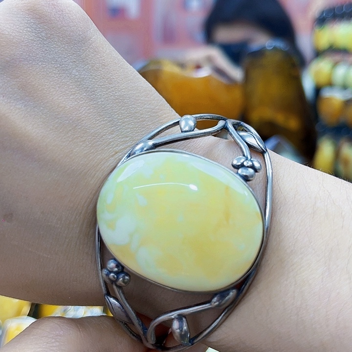 蜜蜡银S925镶嵌裸石