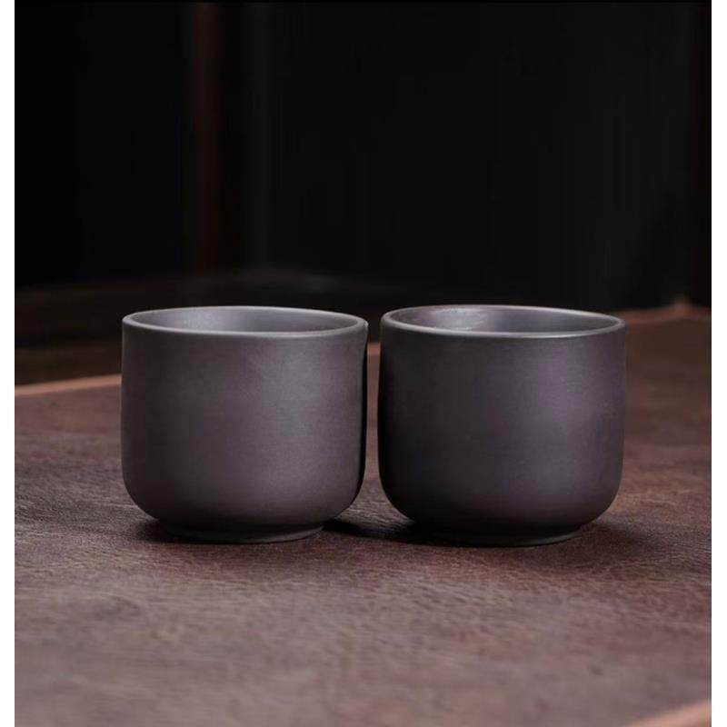 k紫砂光面直筒杯两个