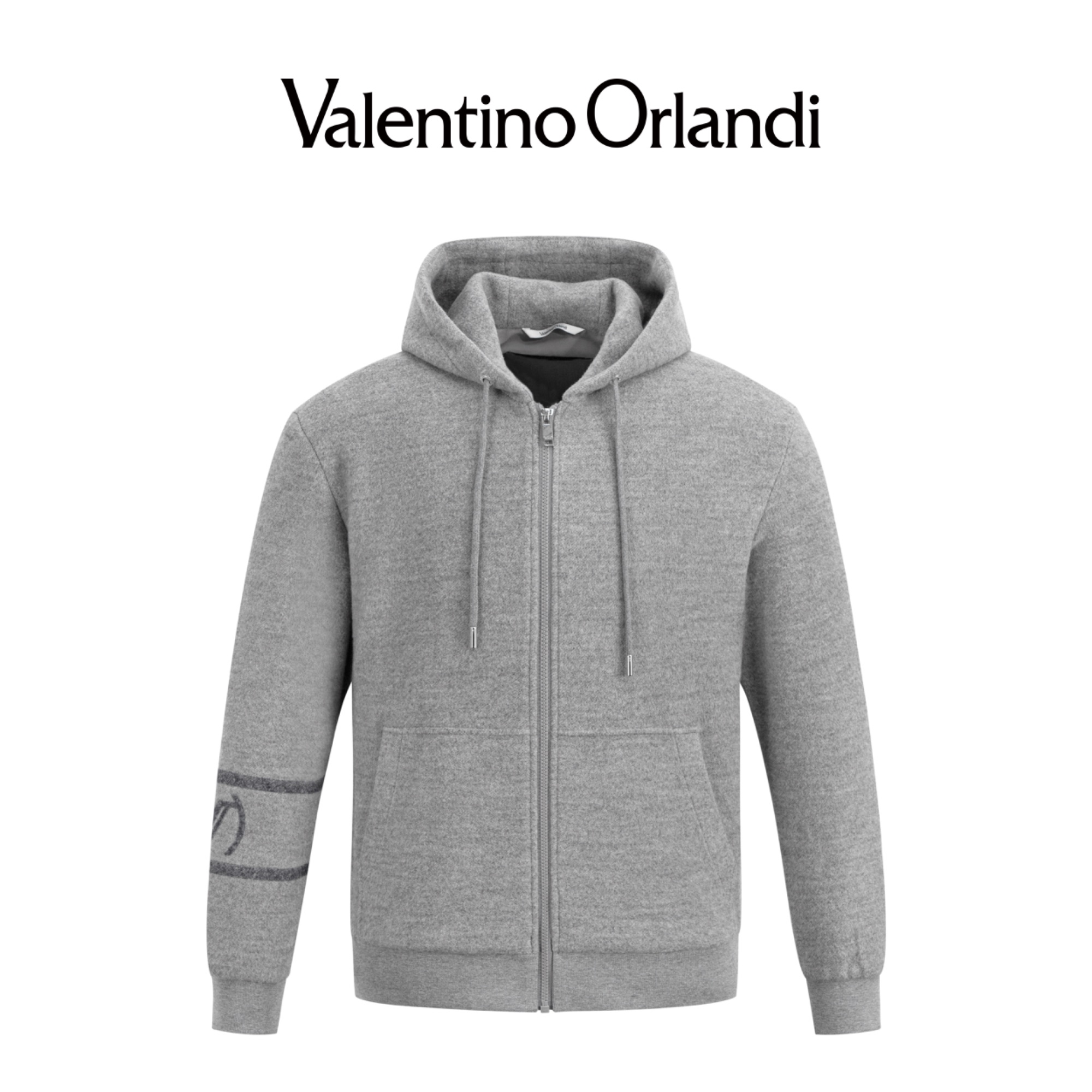 Valentino orlandi男士春秋B版时尚百搭简约连帽针织外套