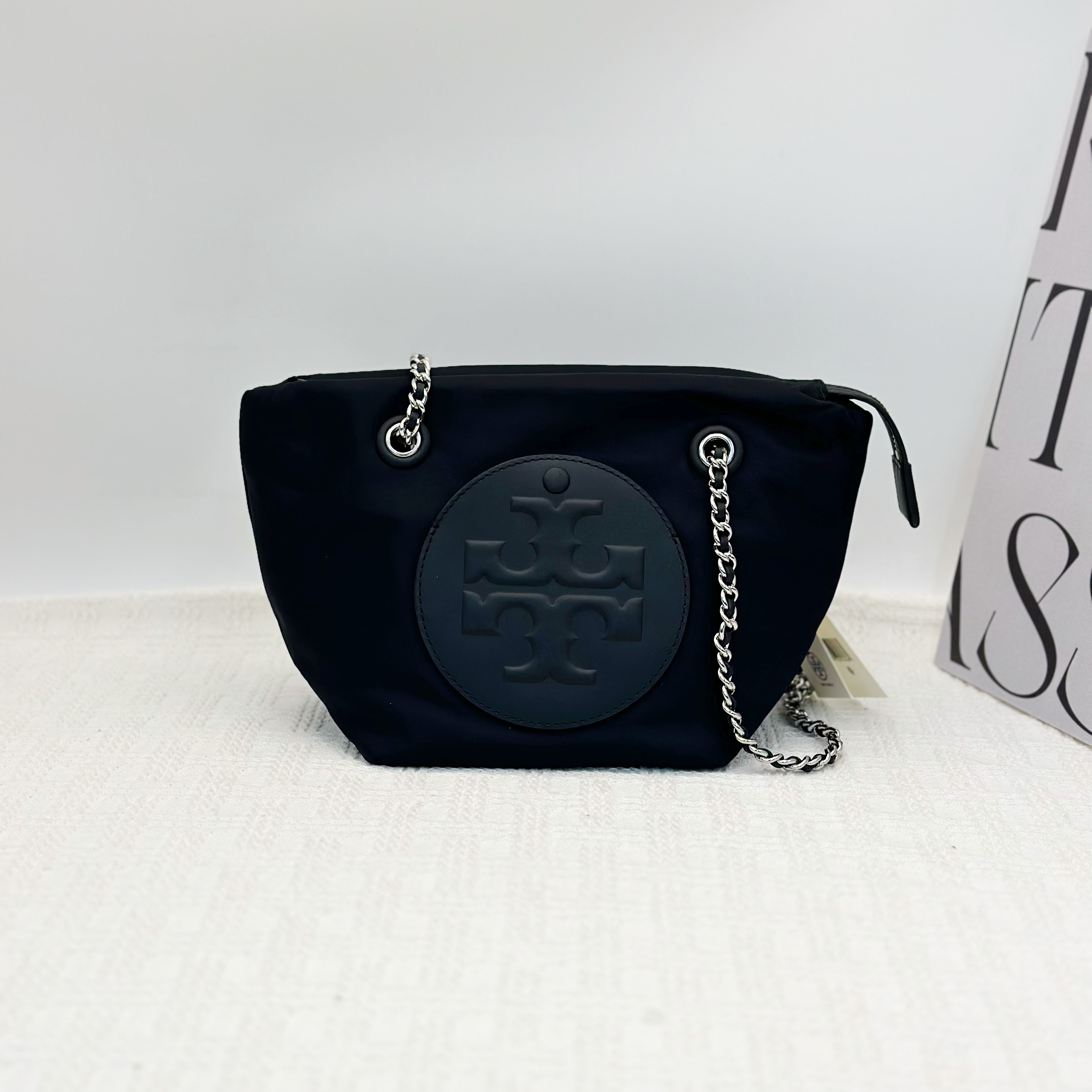 未使用 TORY BURCH/汤丽柏琦 Ella链条斜挎包 迷你 黑色/083