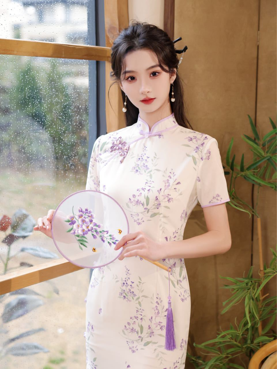 【2066 蔷薇仙子 紫色】显瘦气质修身优雅复古中国风旗袍