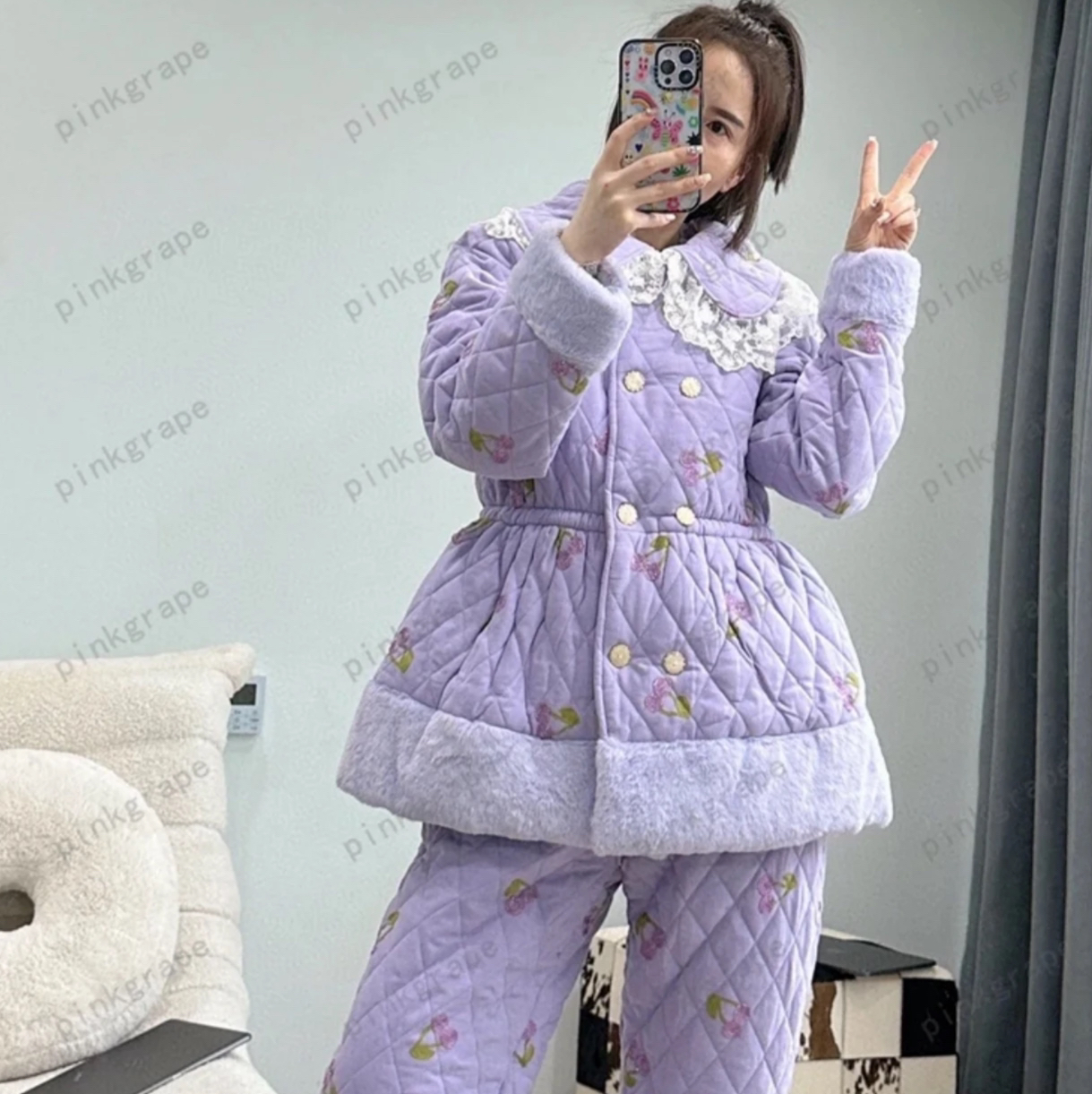 Pinkgrape 三层加厚冬款家居服