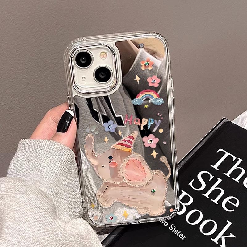 银框镜面油画象适用苹果16/5promax手机壳iPhone234女xr/78plus