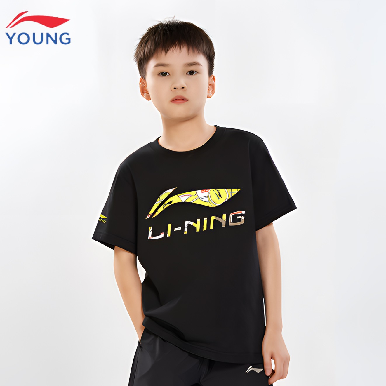 李宁童装纯棉短袖25夏季新款亲肤柔软吸汗衣服儿童服装男女童T恤
