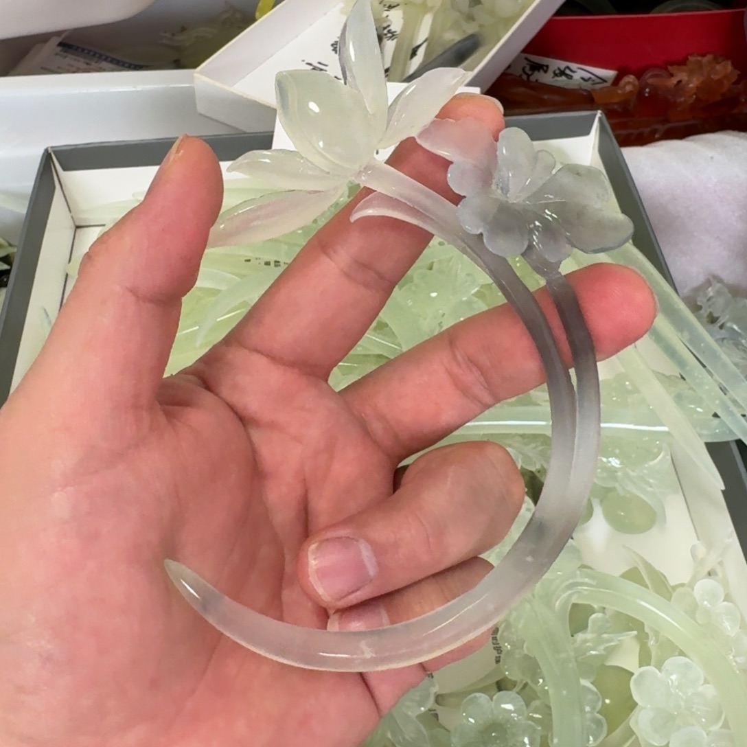 岫玉发饰未镶嵌明君玉簪就是好看