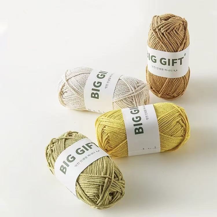 BIGGIFT韩国2#空心棉线麻绳纯手工diy钩针编织帽子线沙滩包包材料