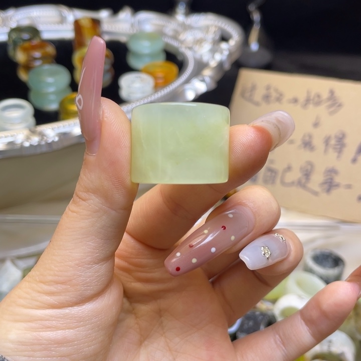 蛇纹石玉合金戒指9-18.6