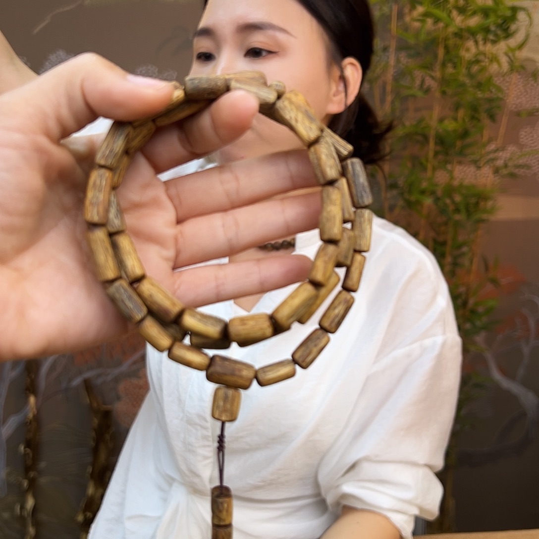 沉香手串老白奇金丝蜜结红油醇化料树心油多圈一条32克