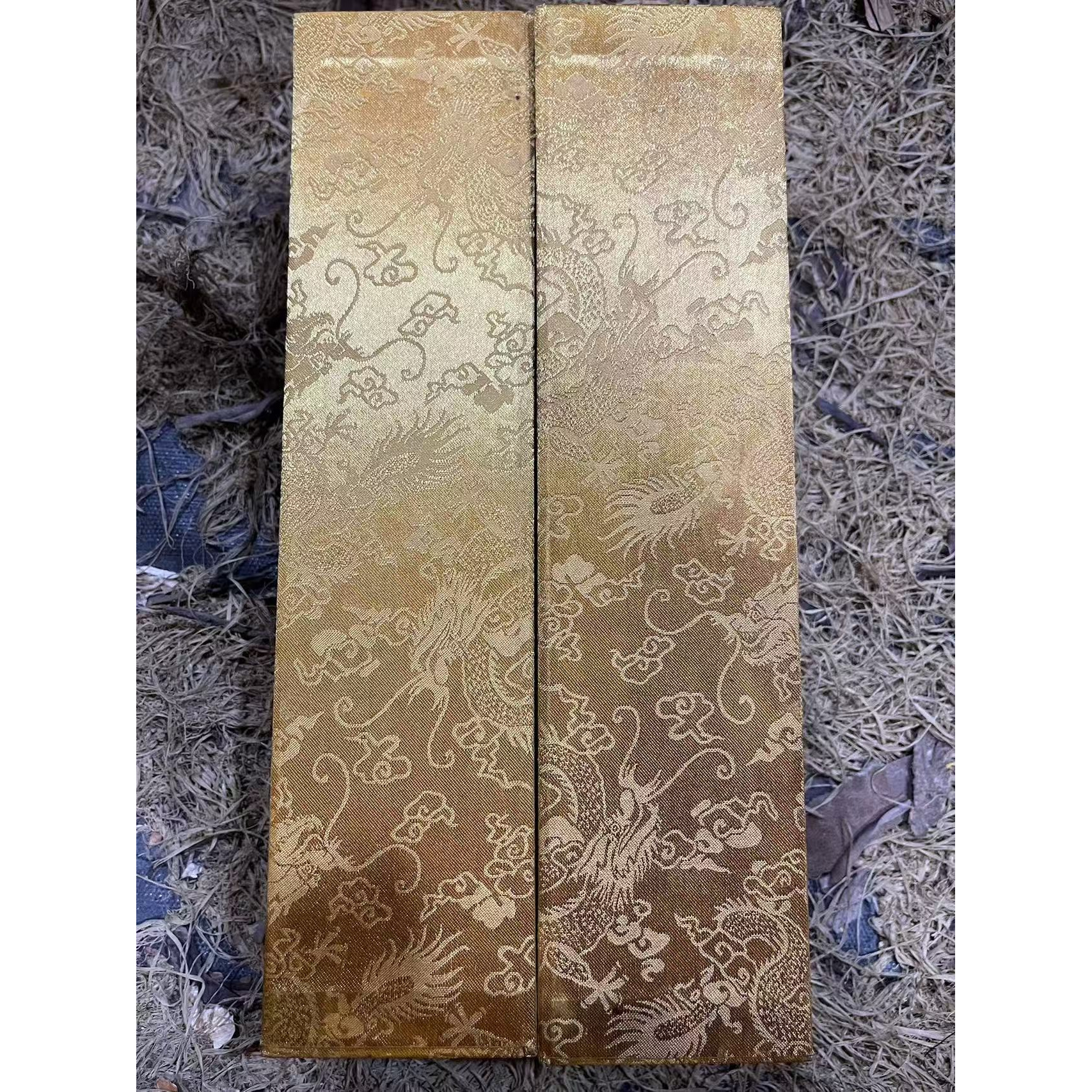 黄刺绣木盒摆件（金三甄选）一对