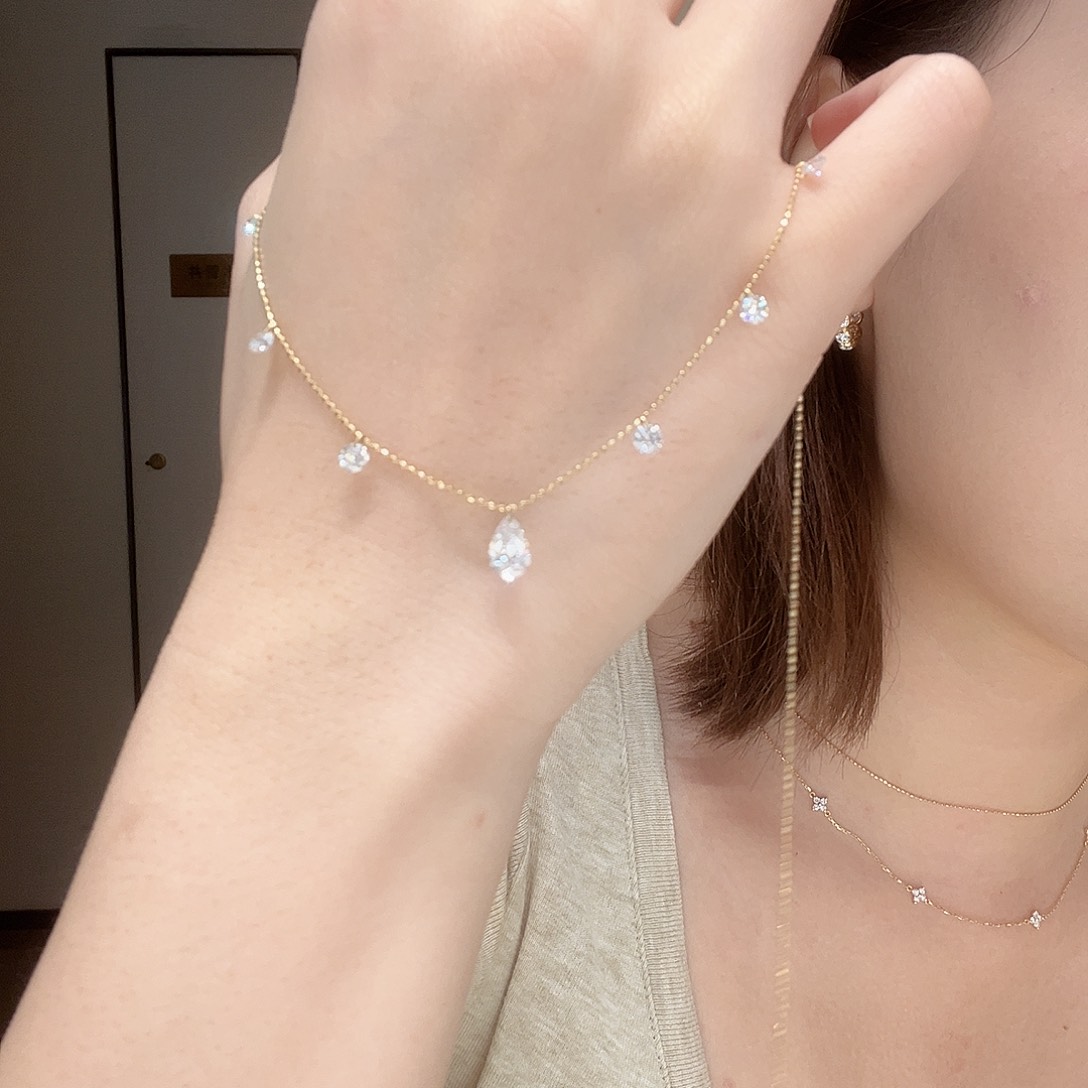 实验室培育钻石18K金镶嵌颈饰