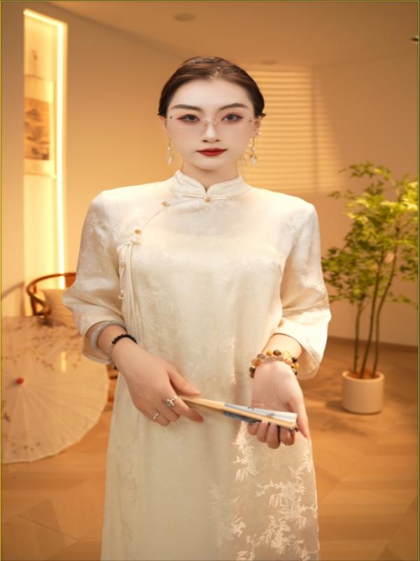 宫典云婵·入画江南  春夏定制新中式国风气质显瘦连衣裙DZ6633