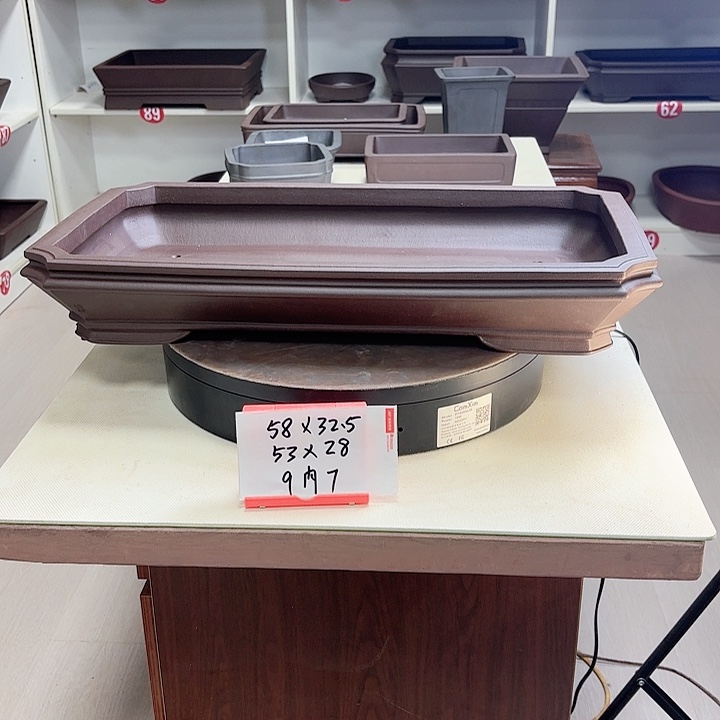 紫砂花盆浅切角大