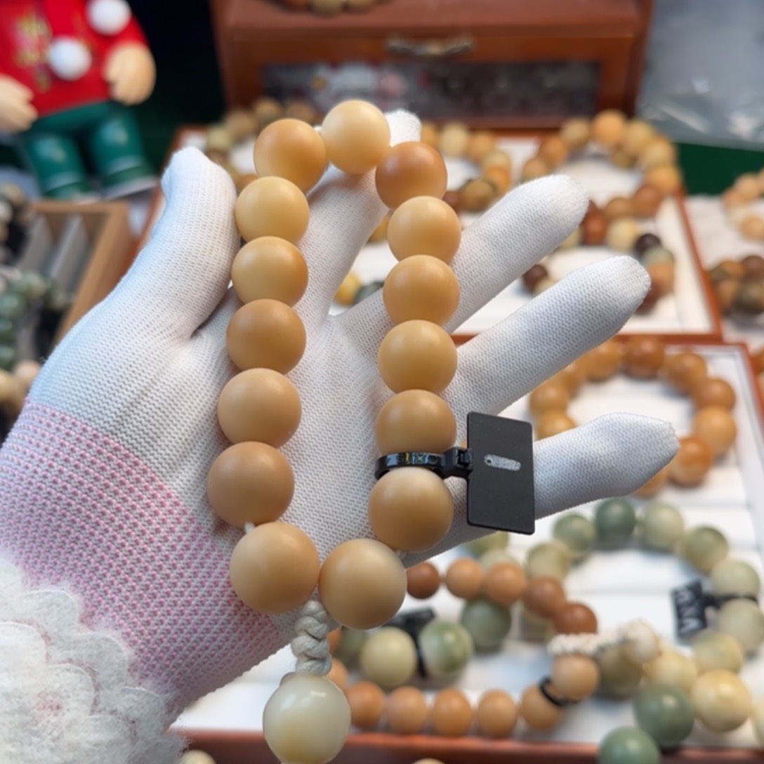 菩提根/象牙果手串卡18圆珠干磨手持全品1