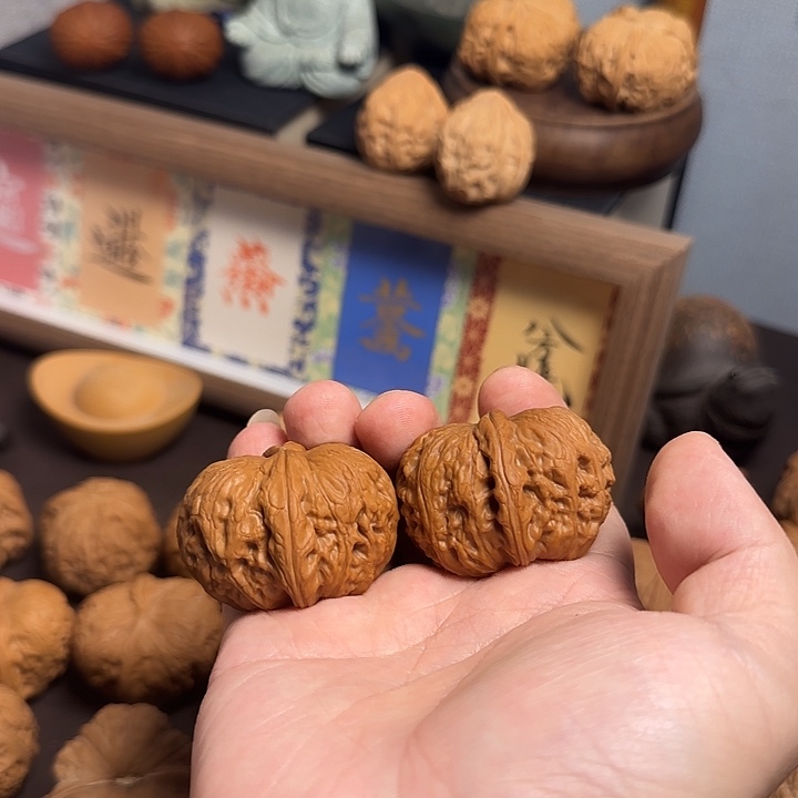 你***把件文玩核桃43元宝微微扫尖