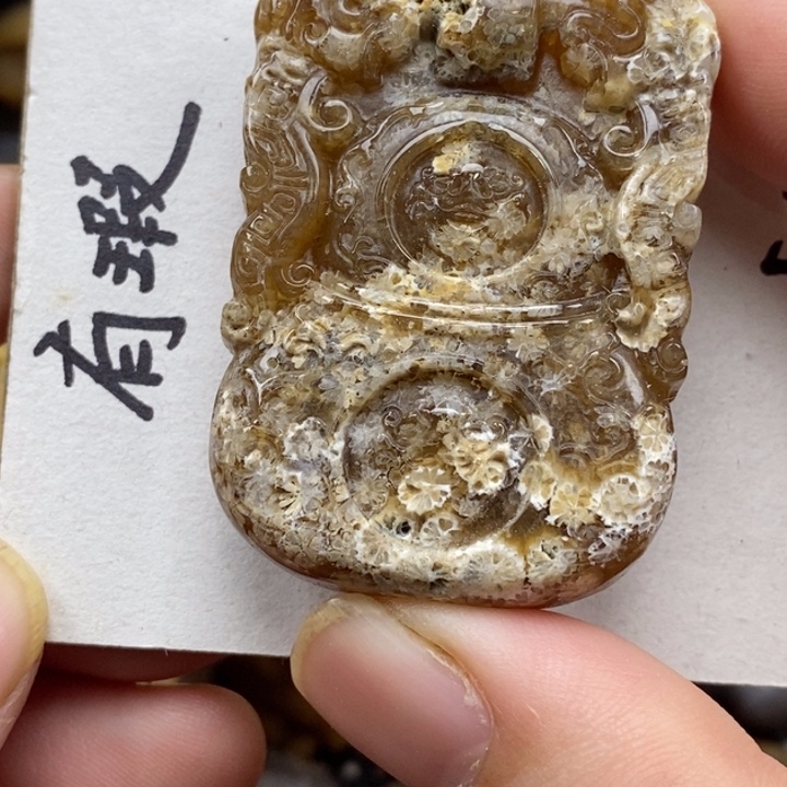 硅化珊瑚（珊瑚玉）未镶嵌颈饰