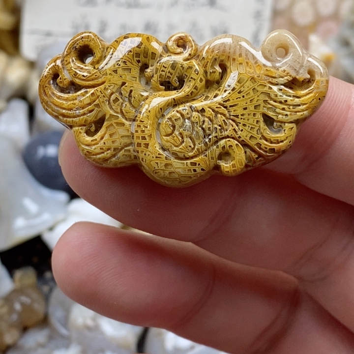 颈饰未镶嵌硅化珊瑚（珊瑚玉）小