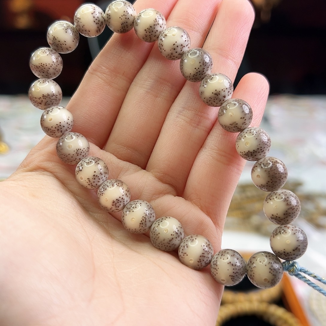 星月菩提手串Fqh10.5mm大龙蛋 一线天留白 针尖星 灰冰料