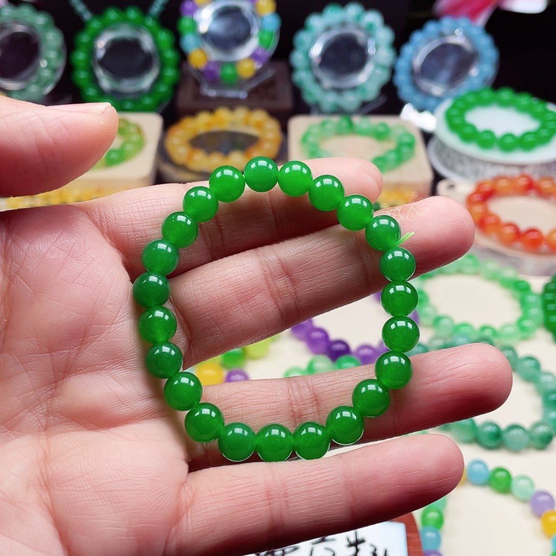 翡翠未镶嵌颈饰卡8翡翠珠链男女款17