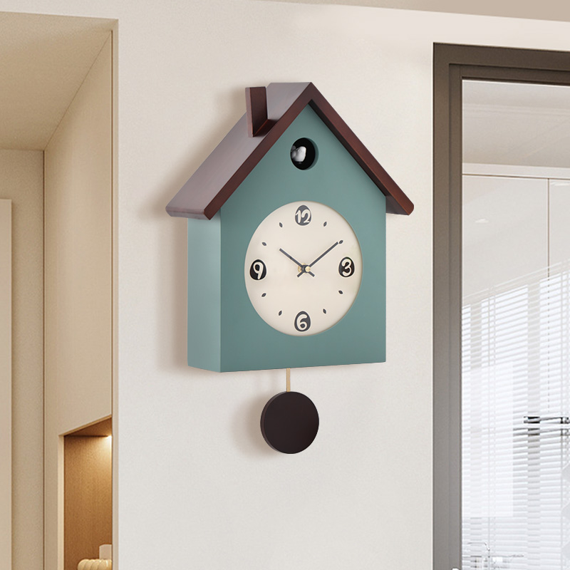 新款创意家用布谷鸟挂钟客厅小鸟装饰现代时钟咕咕钟简约报时钟表