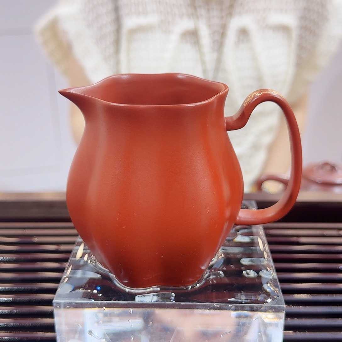 紫砂茶盘金文朱泥公道杯