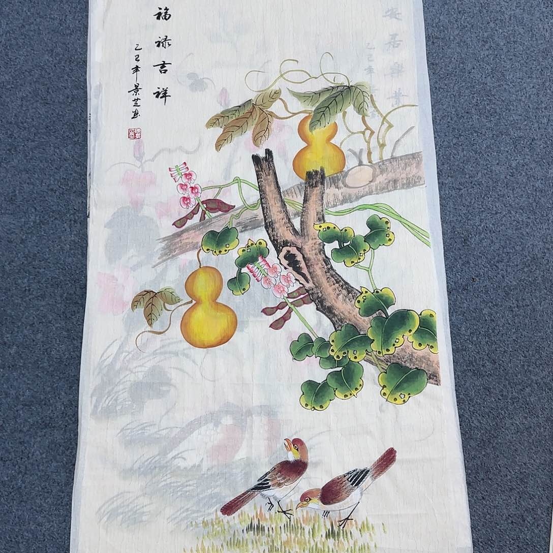 国画尺寸50X100手绘作品 