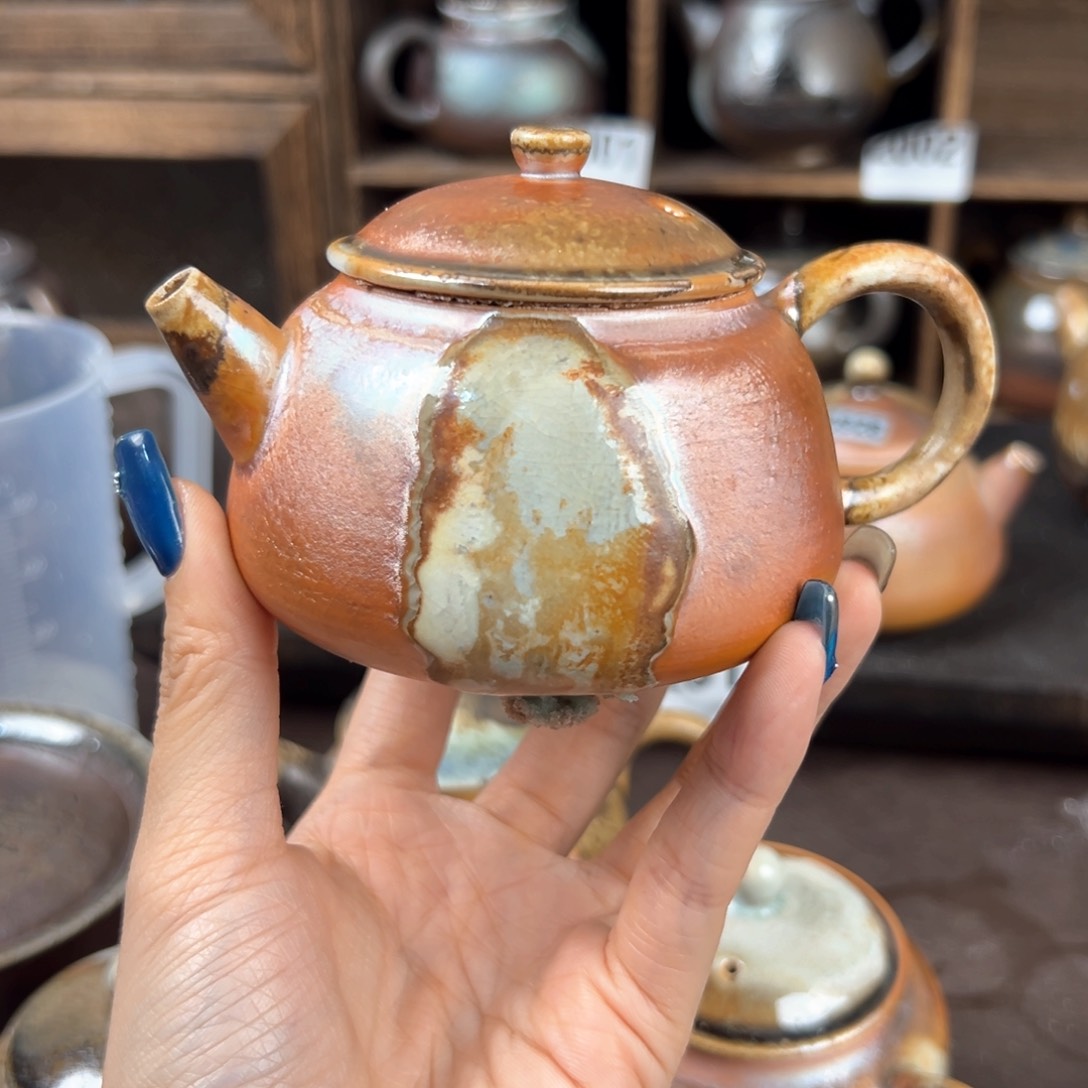 杯玛*柴烧茶器中白壶