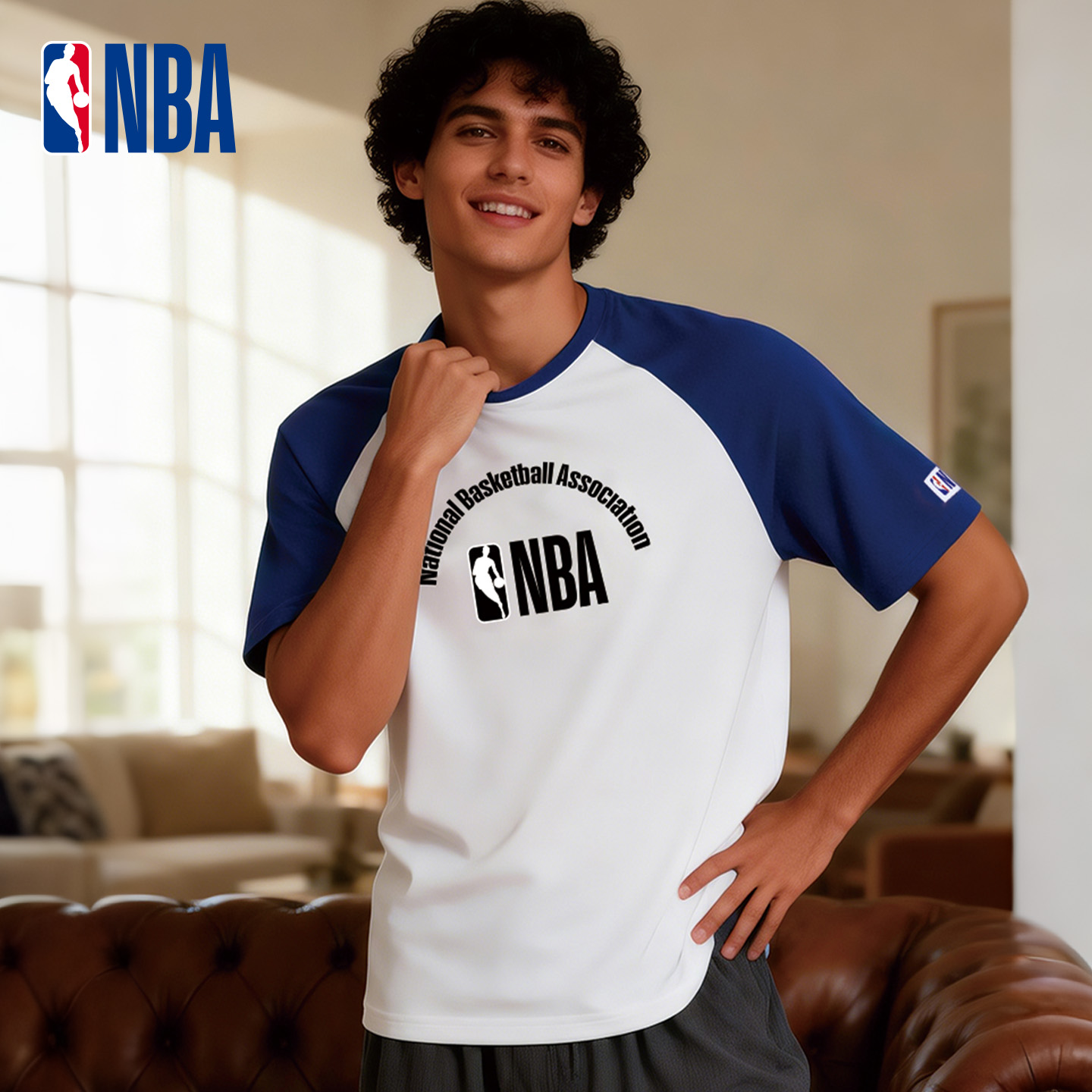 NBA撞色棉T恤短袖柔软透气吸汗亲肤打底内衣宽松男夏季新款