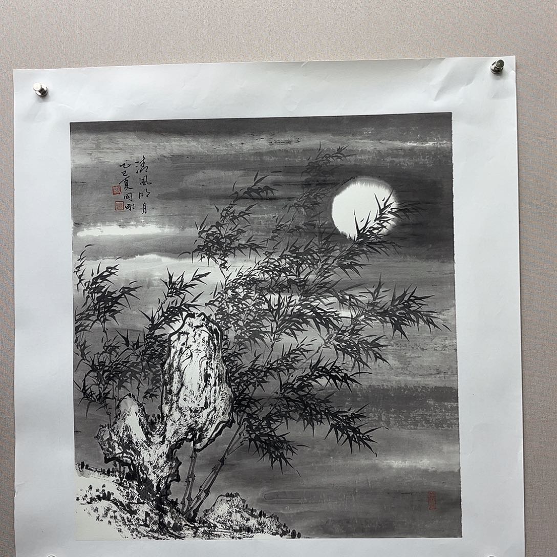 国画艺术家真人手绘