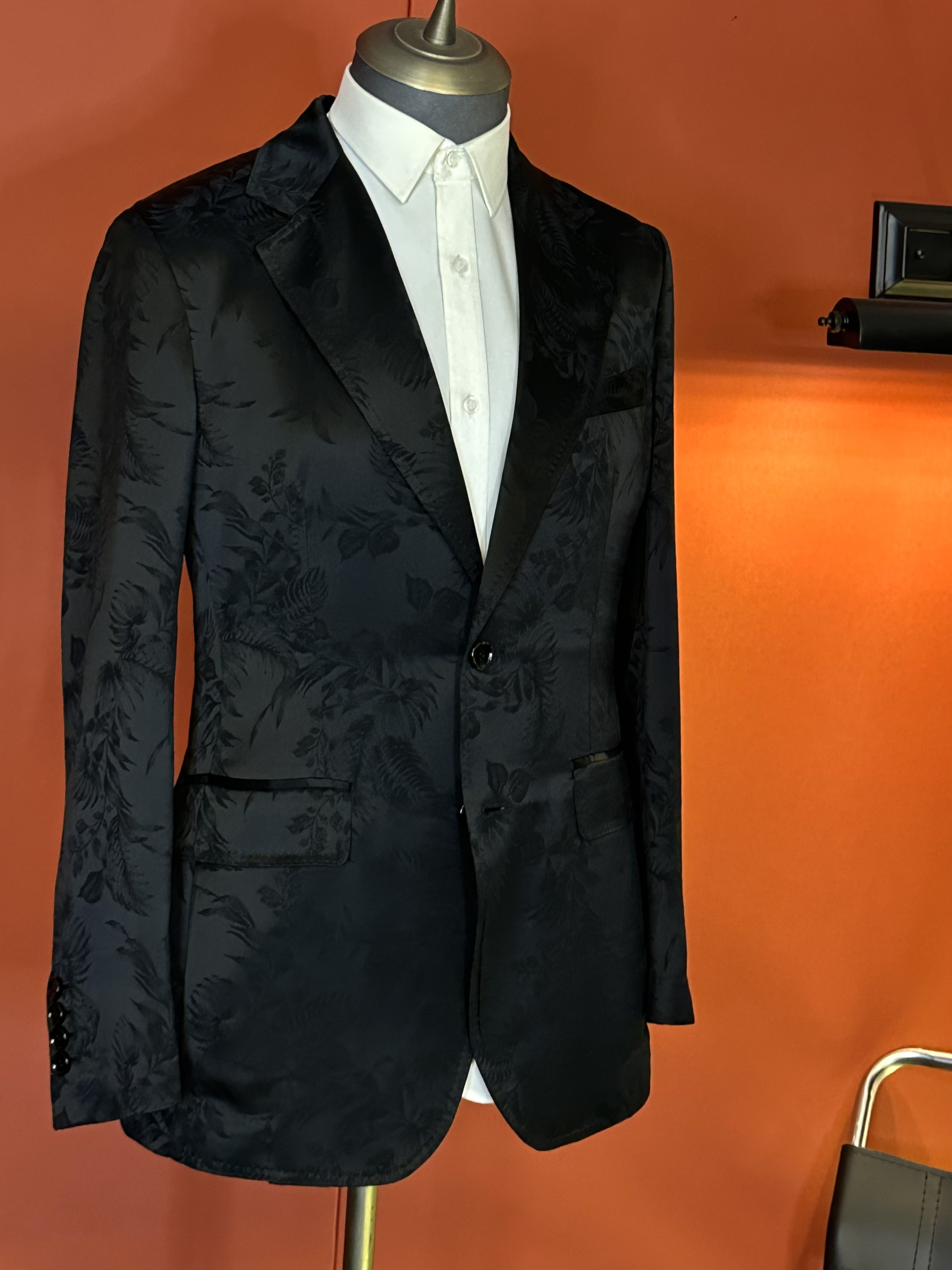 Dalton DiDi高定系列醋酸丝暗纹提花西装套装裤子