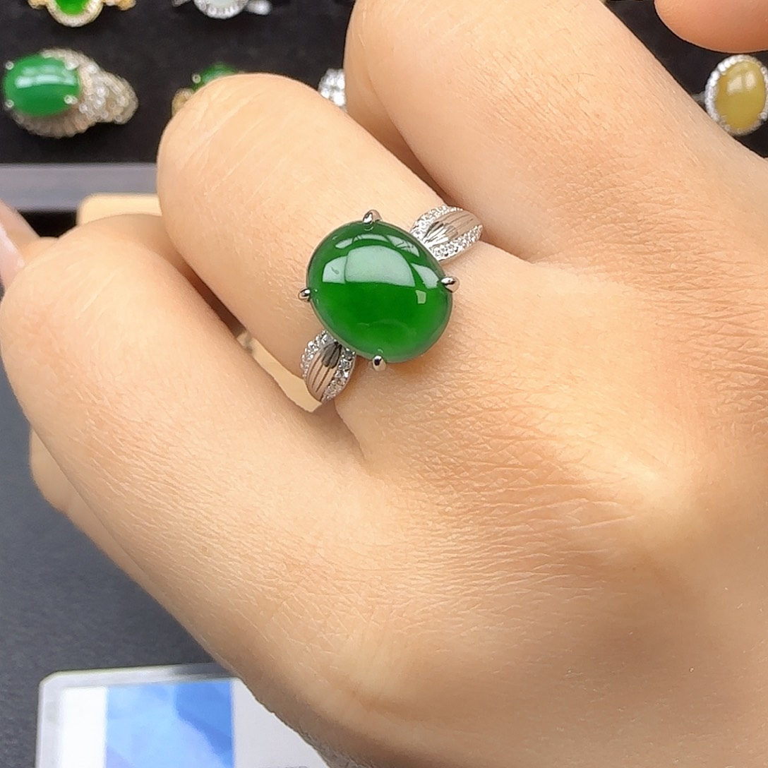 银S925镶嵌戒指翡翠