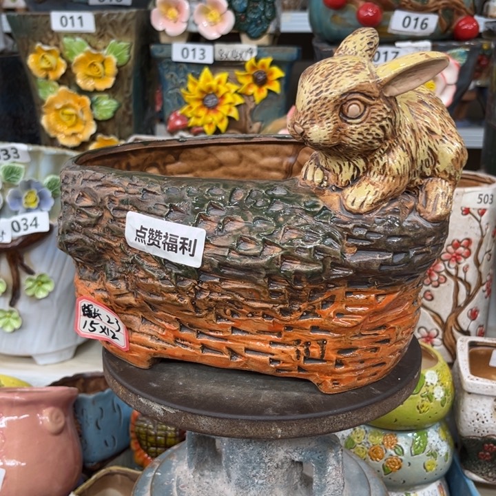 紫砂花盆粗陶材质多肉花盆