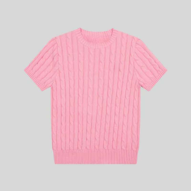 【日常价】Ⅰ顶配欧版小马刺绣复制粘贴版绞花圆领短袖女神同款