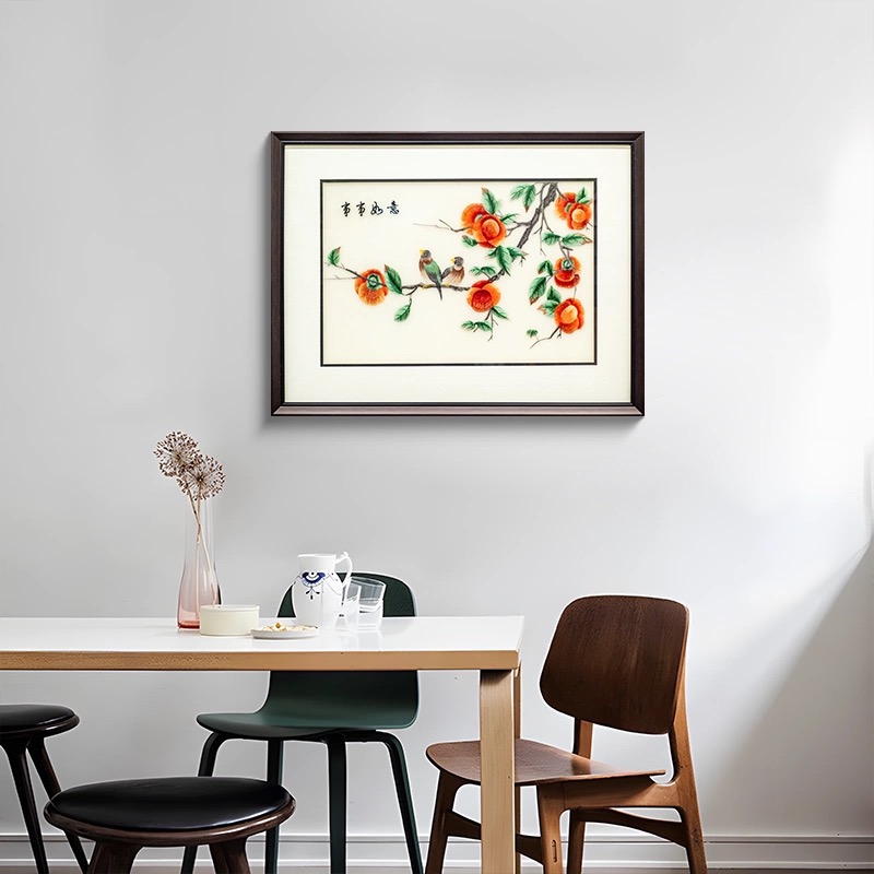 高端装饰画餐厅挂画玄关新中式画事事如意6080