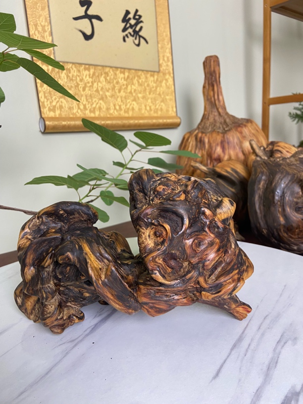 松明子玄关 茶室 书房 随形摆件 （直播间一物一拍）