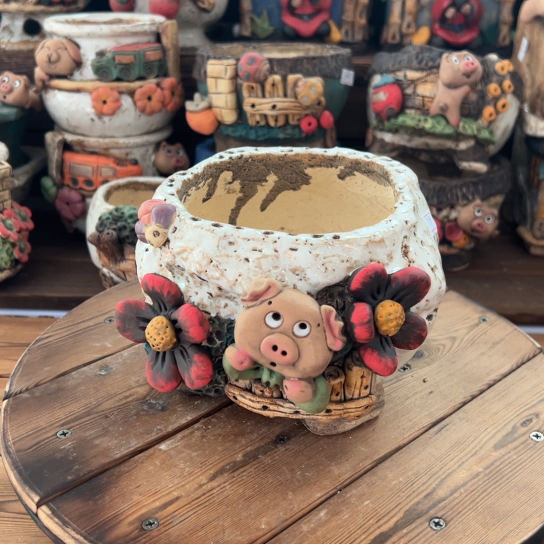 红陶嘻哈多肉花盆